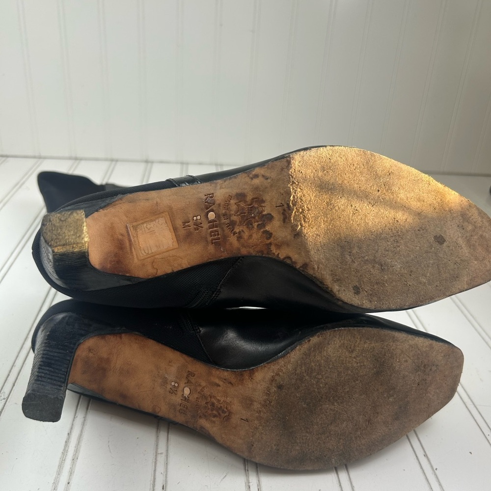 Brighton Italian Vintage Rachel Black Leather Nylon Boots Womenโs Size 8M - Picture 6 of 13